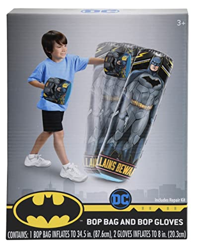 UPD Batman Punching Bag with Gloves for Kids - Freestanding Inflatable Boxing Bag Indoor and Outdoor Kids Bop Bag Toy for Exercise and Play, Durable Heavy Duty Stress Relief Punch Bag - 34.5 Inches Tall