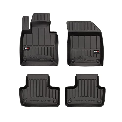 OMAC USA Premium Floor Mats for Volvo XC60 2018-2022 3D Car Liners Set Black/Front & 2nd Row Seat - Rubber - All Weather - Odorless