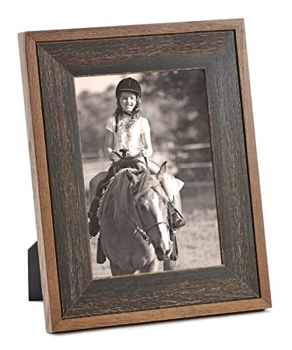 Giftcraft Black and Natural Two Tone Photo Frame, Holds a 5 x 7 Photo, 9.9-inch Height, Paulownia, MDF, Paper and Glass