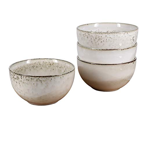 BIA Cordon Bleu Rustico Soup and Cereal Bowl, Set of 4, 24 oz, 6-inch Diameter, Cream