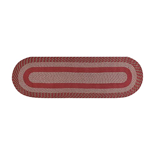 Better Trends Newport Braid Collection is Durable and Stain Resistant Reversible Indoor Utility Rug 100% Polypropylene in Vibrant Colors, 24" x 108" Runner, Barn Red