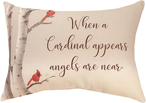 Manual Woodworker When A Cardinal Appears Angels are Near Pillow - Bird Pillow - Outdoor/Indoor Pillow - Decorative Pillow, 18 x 13 Inches
