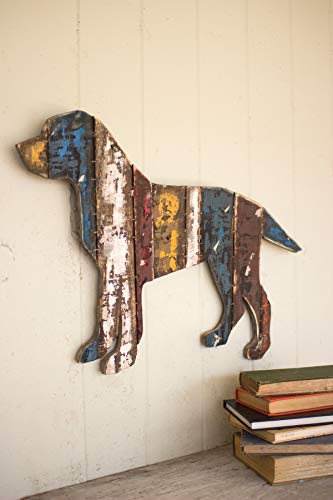 Kalalou Reclaimed Wood Dog Wall Hanging, One Size, Multicolor