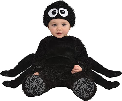 Amscan Party City Spider Crawler Halloween Costume for Babies, 6-12 Months, Includes Jumpsuit, Hat, Booties