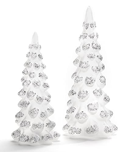 Giftcraft 683228 Christmas LED Tree D√©cor, Set of 2, Glass