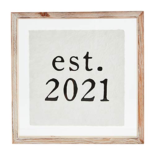 Mud Pie EST 2021 Plaque, Brown, 12-inch