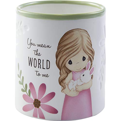 Precious Moments 203171 Girl with Bunny Holder Votive Candleholder, One Size, Multicolored