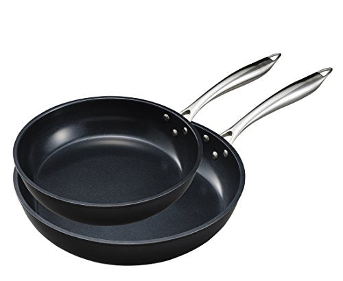Kyocera CFP2PCSET2630 Innovation Series 10 12-inch Ceramic Coated Nonstick 2 Piece Fry Pan Set, Black, 12 INCH