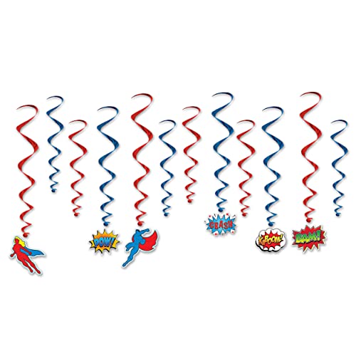 Beistle Superhero Comic Hanging Swirls (12 Pcs) - 1 Pack