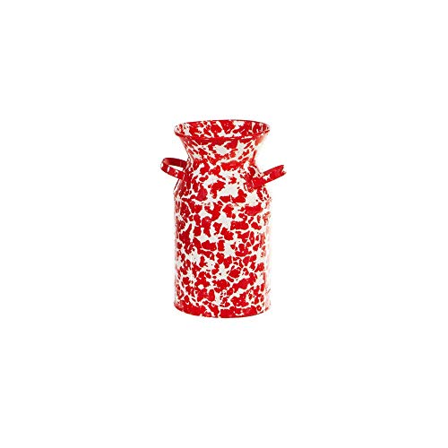 Ganz Midwest CBK 163821 Red and White Splatter Enamel Milk Pail, 7-inch Height