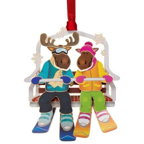 Beacon Design Moose on Chairlift Hanging Ornament