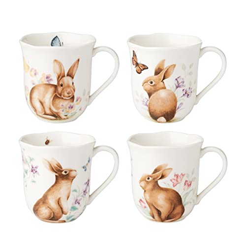 Lenox Butterfly Meadow Bunny 4Pc Mugs, 2.25, Multi