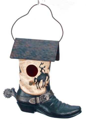 Spoontiques Western Boot Birdhouse, White