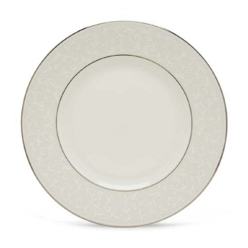 Lenox Opal Innocence Dinner Plate, white and platinum