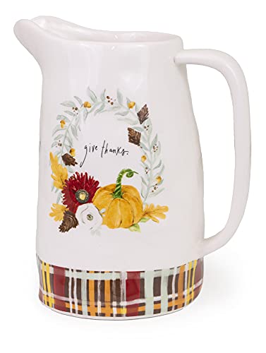 Boston International Holiday Harvest Ceramic Drink Pitcher, Medium, Fall All Over