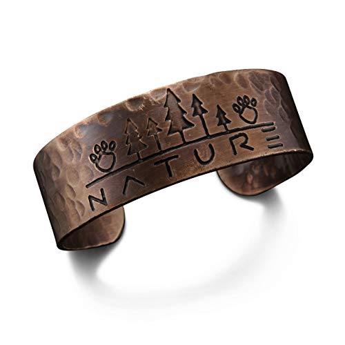 Anju Nature + Tree Copper-Plated Message Cuff Bracelet