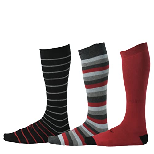 Pierre Henry Socks Premium Over the Calf Socks That Stay Up (3-pairs) (Classic (7-11), Red Dawn)‚Ä¶