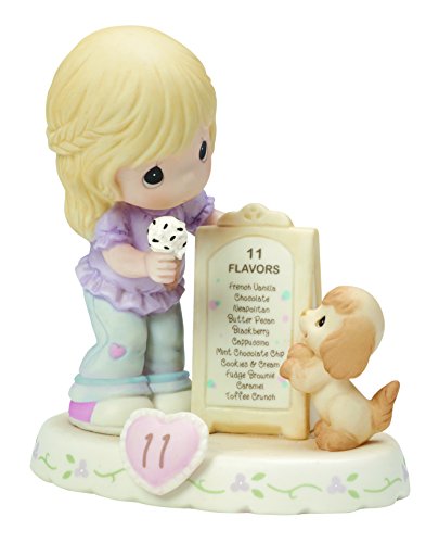 Precious Moments,  Growing In Grace, Age 11, Bisque Porcelain Figurine, Blonde Girl, 154038