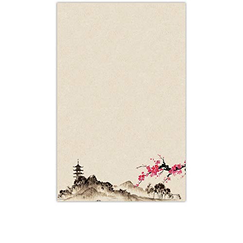 Yay Novelty YaYstationery Notepads - Memo Pads - Scratch Pads - Writing Pads - Illustrated Notepads - 5.5 x 8.5 inches - Thick Premium Paper - Printed Notepad - Oriental Mountain