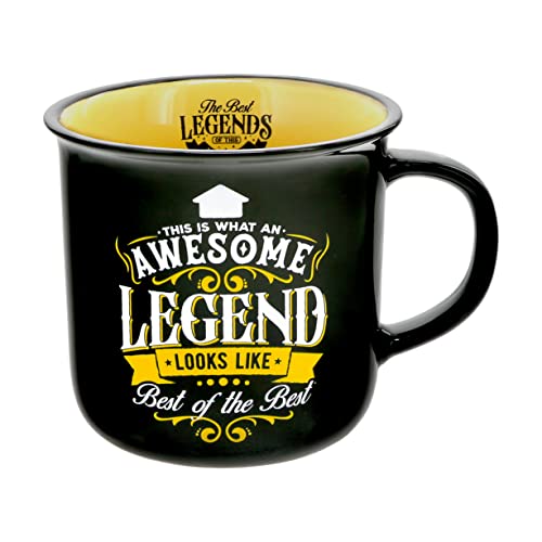 Pavilion Gift Company - Awesome Legend - Ceramic 13-ounce Campfire Mug, Double Sided Coffee Cup, Gifts for Friend, Sister, Mom, Dad, Aunt, Grandma, Grandpa, 1 Count -Pack of 1, 3.75 x 5 x 3.5-Inches