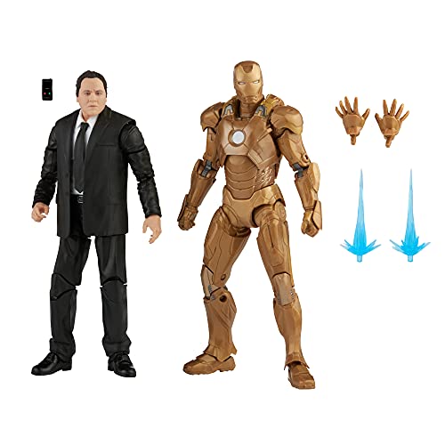 Hasbro Marvel Legends Series , Action Figure Toy 2-Pack Happy Hogan and Iron Man Mark 21, Infinity Saga Characters, Premium Design, 2 Figures and 5 Accessories, Multicoloured (F0191)