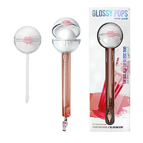 Glossy Pops Scented Clear Lip Balm & Clear Lip Gloss Combo | Sweet Treat Collection (Yummy Milkshake)