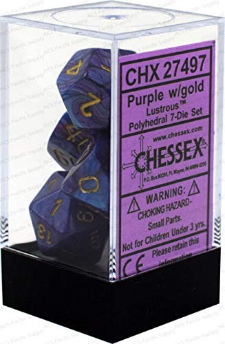 Chessex CHX27497 Dice-Lustrous Purple/Gold Set