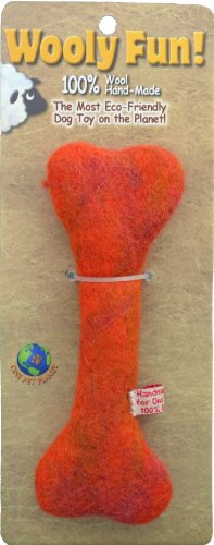 One Pet Planet Wool Dog Toy, 6.5-Inch, Orange