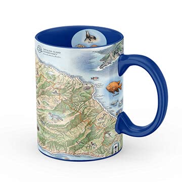 Xplorer Maps Santa Catalina Island Map Ceramic Mug (Large 16oz) Coffee Cup, Tea, Cocoa, Hot Chocolate, Brew Mugs, and Cold Drinks, BPA-FREE - For Office, Home, Gift (Individual Mug)