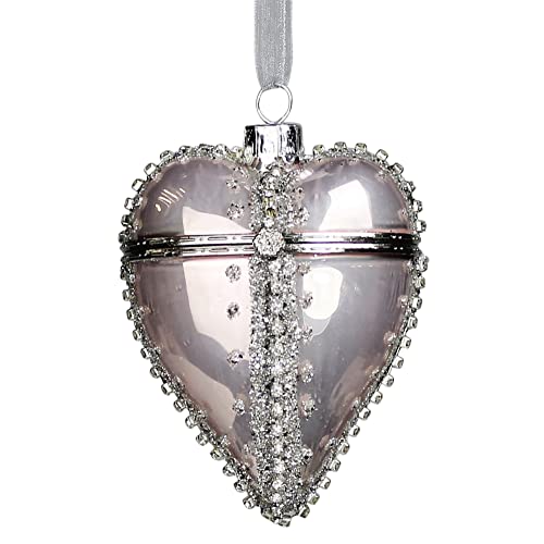 Homart 0335-5 Heart Ornament, 4-inch Height, Glass