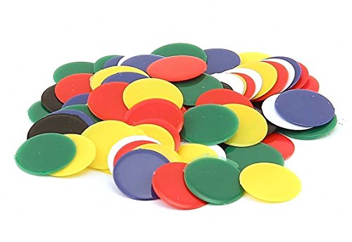 Hygloss Products, Inc 150-Opaque Chips-Plastic Color Bingo Supplies Discs for Counting, Game Tokens, Markers-Opaque, 7/8" Diameter, 150 Pack, 150 Pcs