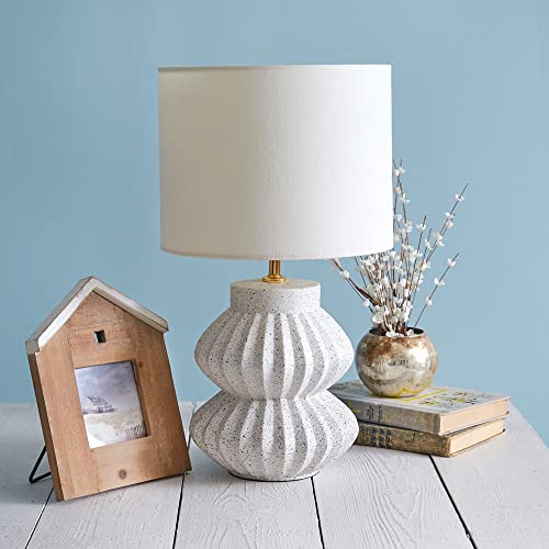 CTW 680610 Scalloped Ceramic Tabletop Lamp, 18.5-inch Height