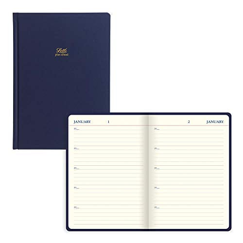 Rediform LETTS Icon A5 5 Year Diary, Cream Paper, 384 Pages, 8.25 x 5.75 x 0.75 Inches, Navy (B090024), gold