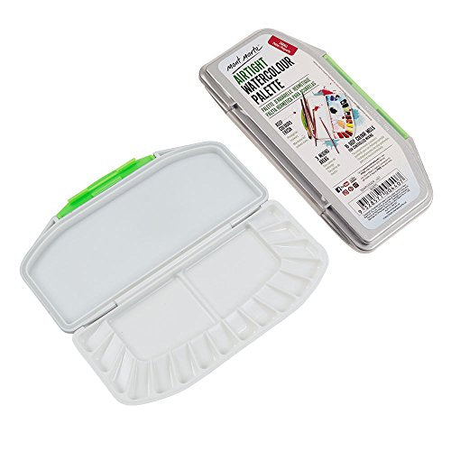 Mont Marte Airtight Watercolor Palette 16 Slot. 3 Mixing Areas and 16 Deep Color Wells.