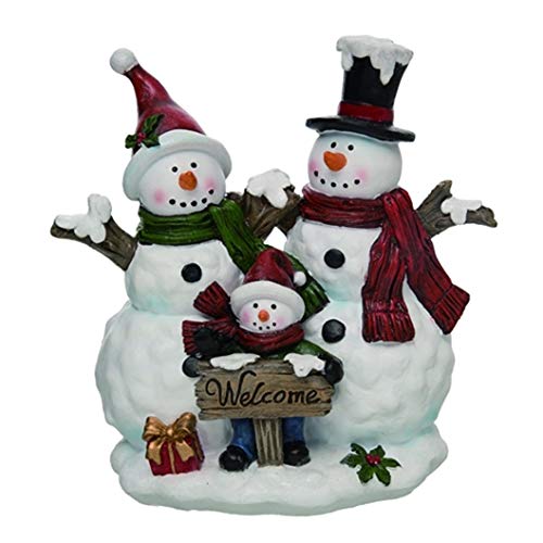 Transpac M2623 Snowman Fam Decor, 9-inch Length, Resin