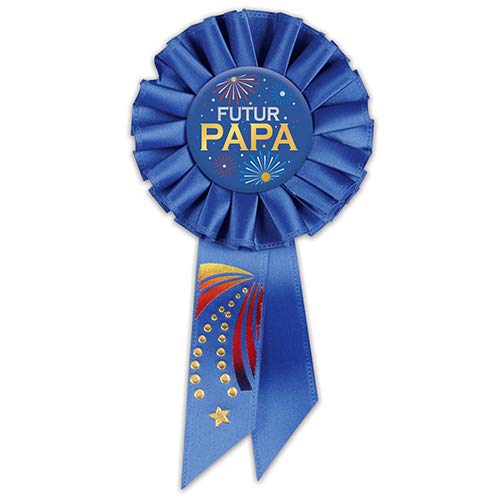 Beistle SRS180F Futur Papa Fabric Rosette, Blue