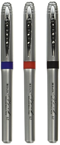 BAZIC York Asst. Color Jumbo Rollerball Pen w/ Grip (3/Pack)