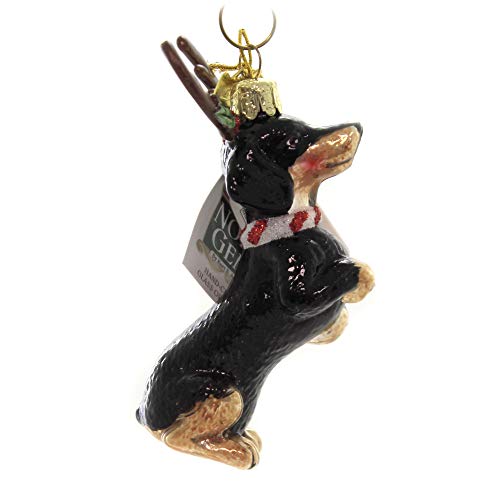 Kurt Adler Noble Gems Dachshund with Antlers Glass Ornament