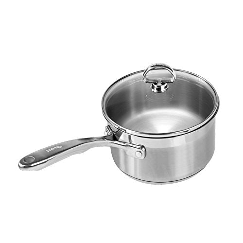 Chantal SLIN35-162 Induction 21 Steel Sauce Pan with Glass Tempered Lid (2-Quart)