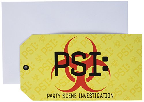 Beistle 8-Pack PSI Toe Tag invitations, 3 by 51/2-Inch