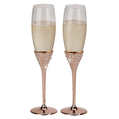 Creative Gifts "Galaxy" Rose Gold Flutes - Set of 2