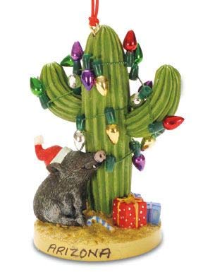 Cape Shore Arizona Saguaro Cactus Christmas Lights Peccary Pig Ornament Decoration