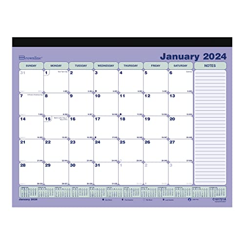 Rediform Blueline Monthly Desk Pad with Magnets, 11 inches