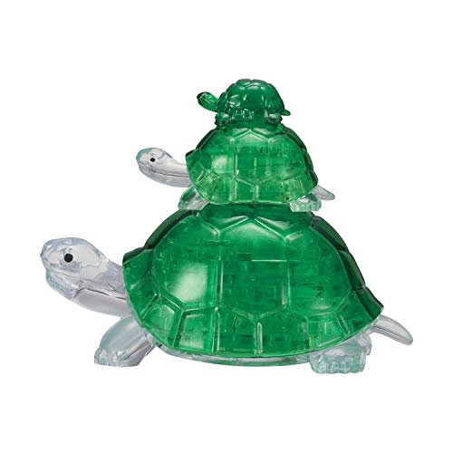 University Games Bepuzzled 3D Crystal Puzzle - Turtles: 37 Pcs,Green,31086