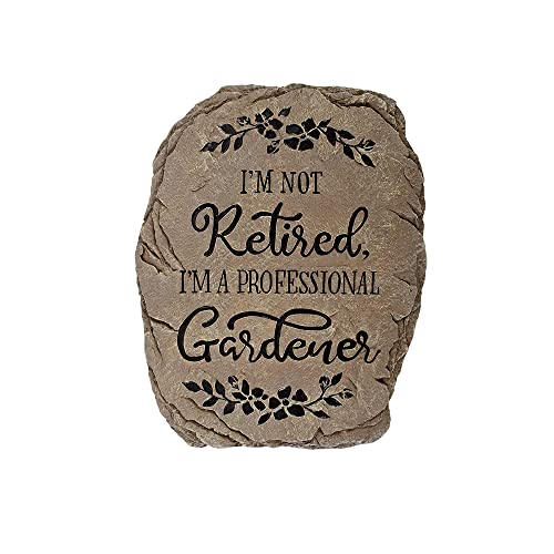 Carson Home 12834 I'm Not Retired Garden Stone, 10.5-inch Height, Resin