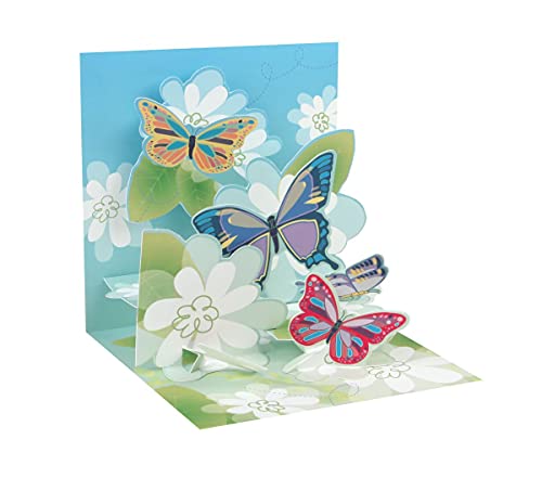 Up With Paper 3D Pop Up Birthday/Get Well/Mother's Day card - GARDEN BUTTERFLIES