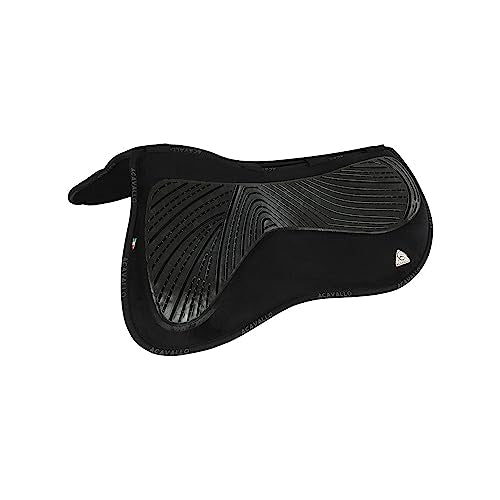 Acavallo Spine Free Gel and Memory Foam Half Saddle Pad, Size 2, Black, Horse Equipment Accessories