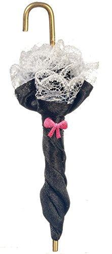 Aztec Imports, Inc. Dollhouse Miniature 1:12 Scale Victorian Umbrella, Black