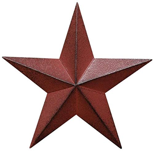 CWI Gifts Barn Star Wall Decor, 12-Inch, Burgundy