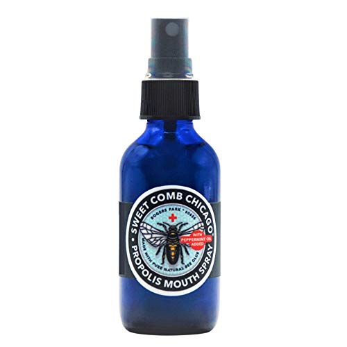 Sweet Comb Chicago Bee Propolis Throat and Mouth Spray, Immune Support, Anti-Inflammatory, Health & Wellness Booster. 2oz for The Price of 1oz.
